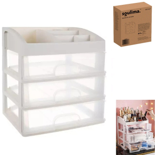 Organizér na kosmetiku se 3 šuplíky – bílý