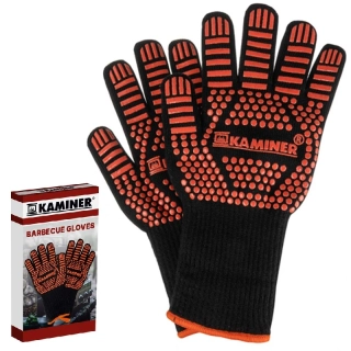 Tepelně odolné grilovací rukavice pro mistra grilu 25416 – černo-oranžové