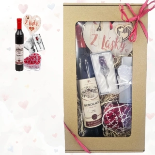 Dárek z lásky FOR YOU – křišťálová růže, mýdlové srdce a originální deštník – Darot