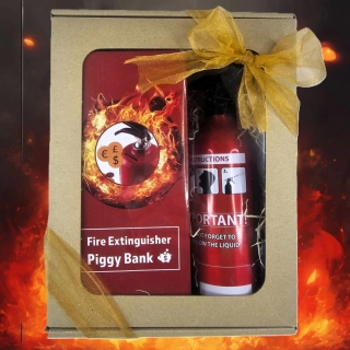 Sada "Uhas to" - nápojová sprejová láhev 0,5l a kasička jako hasící přístroj - Darot