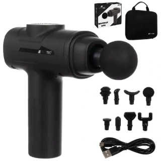 Masážní pistole 8 hrotů 23642 – 6 intenzit, 4 h výdrž, přenosné pouzdro