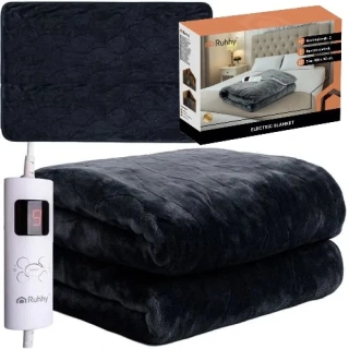 Velká vyhřívaná deka 180x130cm, 9 výkonů, automatické vypnutí a ochrana před přehřátím 26202- černá