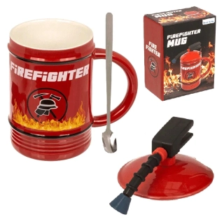 Hrnek ve tvaru hasicího přístroje 450 ml – víčko a lžička