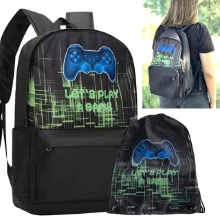 Školní batoh s vakem na přezuvky Kruzzel 22 l - Gamepad