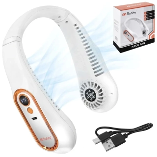 Bezlopatkový ventilátor na krk Ruhhy s USB-C nabíjením a 5 rychlostmi – přenosné ochlazení s volnýma rukama